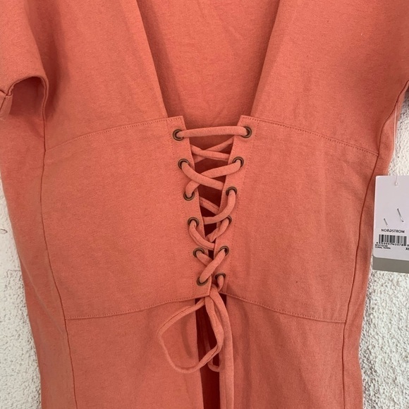 Bp. Cora terra corset tie cotton dress - Picture 3 of 10